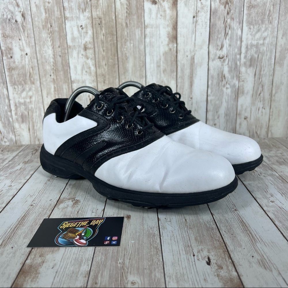 Etonic black‎ and white gold shoes - Mens 9